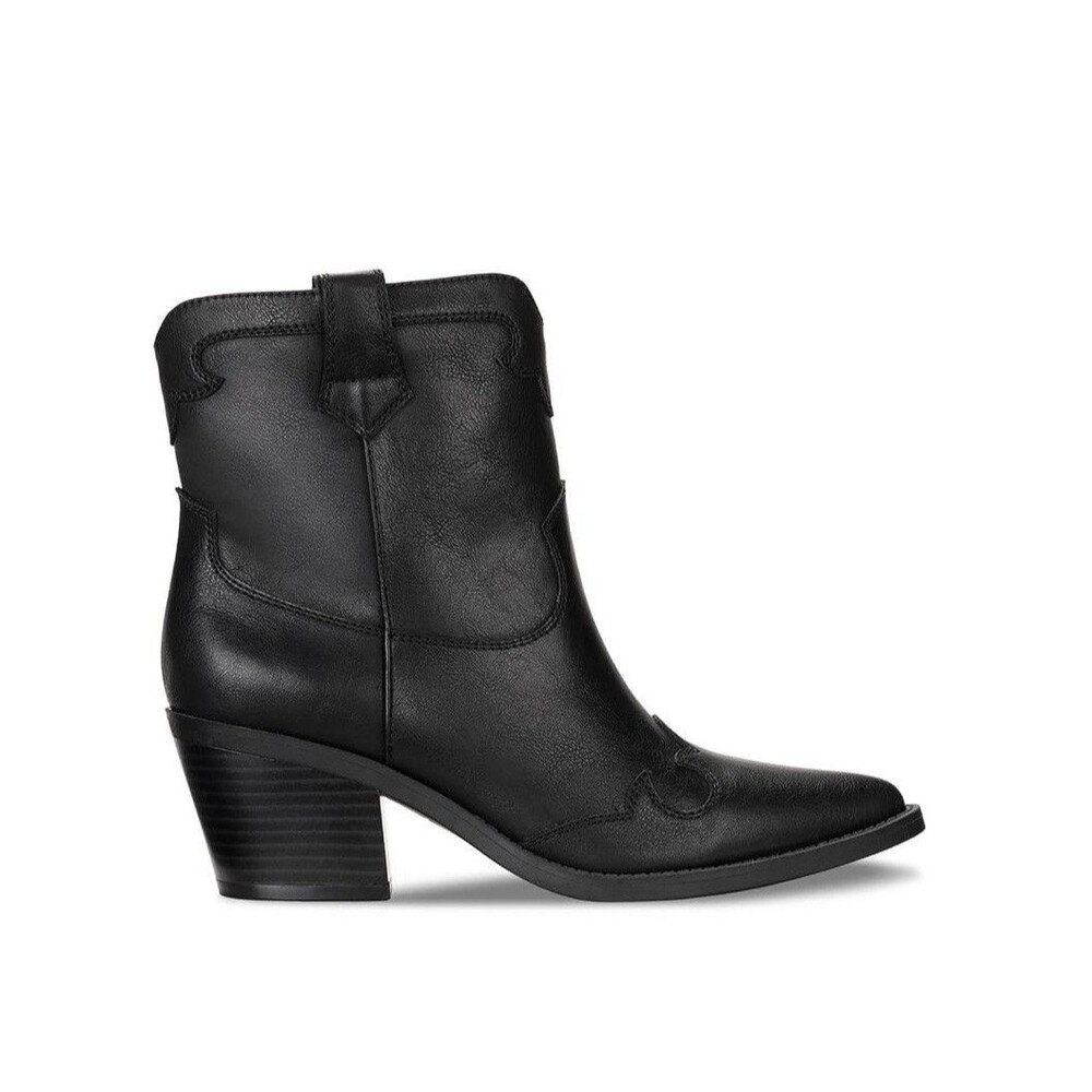 Sun Stone Womens 10 M Black Brennaa Faux Leather Western Booties NIB TG8